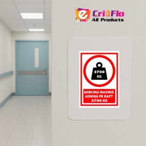 Indicator Semn de sarcina maxima admisa pe raft 2700 kg, Sticker autocolant - Img 5