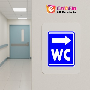 Indicator Semn de wc cu sageata la dreapta, Sticker autocolant - Img 5