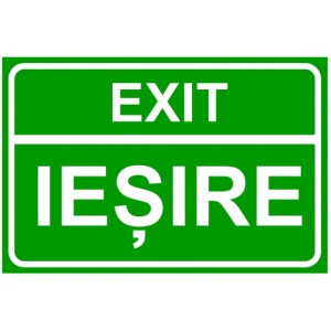 Indicator Semn exit si iesire, Sticker autocolant