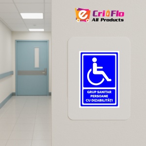 Indicator Semn grup sanitar persoane cu handicap, Sticker autocolant - Img 5