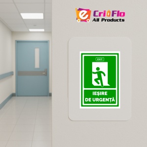 Indicator Semn iesire de urgenta, Sticker autocolant - Img 5