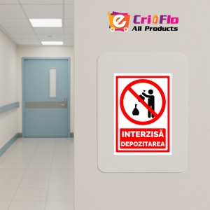 Indicator Semn interzisa depozitarea, Sticker autocolant - Img 5