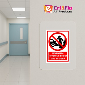 Indicator Semn mentinerea motorului pornit este interzisa, Sticker autocolant - Img 5