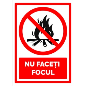 Indicator Semn nu faceti focul, Sticker autocolant