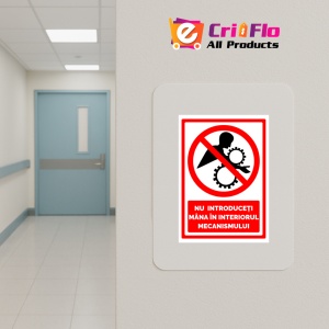 Indicator Semn nu introduceti mana in interiorul mecanismului, Sticker autocolant - Img 5