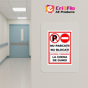 Indicator Semn nu parcati si nu blocati accesul intrarea la ghena de gunoi, Sticker autocolant - Img 5