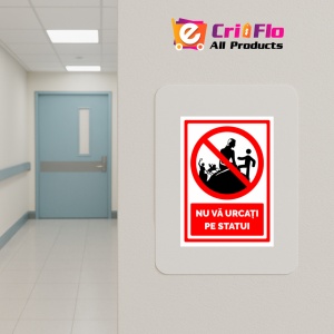 Indicator Semn nu va urcati pe statui, Sticker autocolant - Img 5