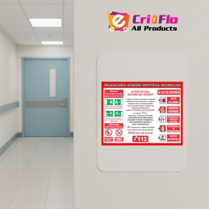 Indicator Semn Organizarea apararii impotriva incendiilor, Sticker autocolant - Img 5