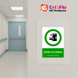 Indicator Semn pentru acces cu cardul scaneaza cardul pentru acces, Sticker autocolant - Img 5