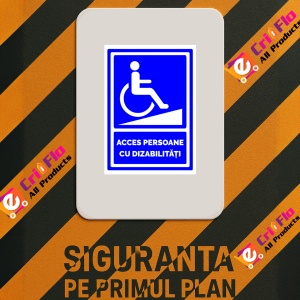 Indicator Semn pentru acces persoane cu dizabilitati, Sticker autocolant - Img 3