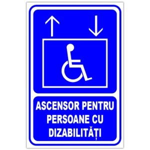 Indicator Semn pentru ascensor de persoane cu dizabilitati, Sticker autocolant