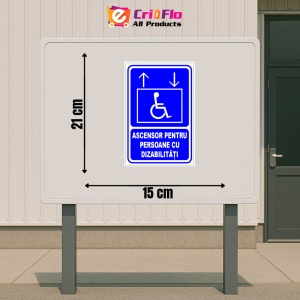 Indicator Semn pentru ascensor de persoane cu dizabilitati, Sticker autocolant - Img 2
