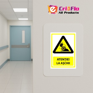 Indicator Semn pentru atentie la aschii, Sticker autocolant - Img 5