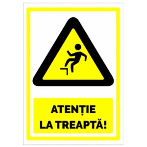 Indicator Semn pentru atentie la treapta, Sticker autocolant