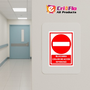 Indicator Semn pentru blocarea cailor de acces interzisa, Sticker autocolant - Img 5