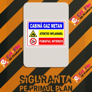 Indicator Semn pentru cabina cu gaz metan, Sticker autocolant - Img 3