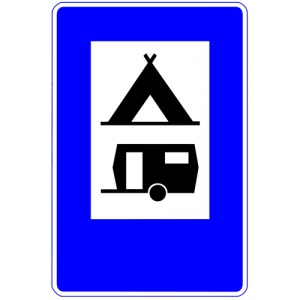 Indicator Semn pentru camping, Sticker autocolant