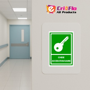 Indicator Semn pentru cheie acces evacuare, Sticker autocolant - Img 5