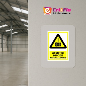 Indicator Semn pentru depozit cu material lemnos, Sticker autocolant - Img 4