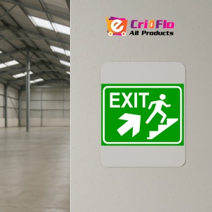 Indicator Semn pentru exit pe scari dreapta sus, Sticker autocolant - Img 4