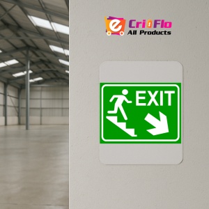 Indicator Semn pentru exit pentru scari spre dreapta jos, Sticker autocolant - Img 4