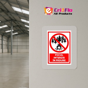 Indicator Semn pentru focul interzis in padure, Sticker autocolant - Img 4
