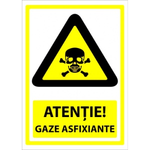 Indicator Semn pentru gaze asfixiante, Sticker autocolant