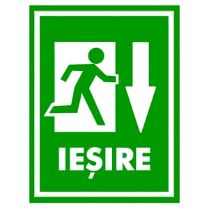 Indicator Semn pentru iesire cu directia jos, Sticker autocolant