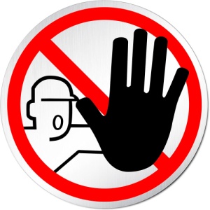 Indicator Semn pentru interzicerea persoanelor, Sticker autocolant