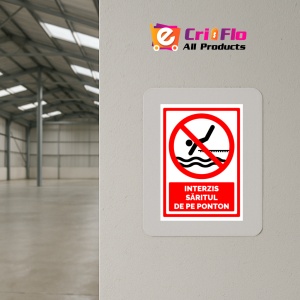 Indicator Semn pentru interzicerea saritul de pe ponton, Sticker autocolant - Img 4