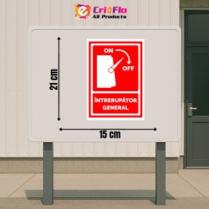 Indicator Semn pentru intrerupator general, Sticker autocolant - Img 2