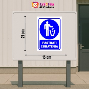 Indicator Semn pentru loc pastrati curatenia, Sticker autocolant - Img 2