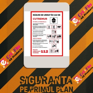 Indicator Semn pentru masuri de urmat in caz de cutremur, Sticker autocolant - Img 3
