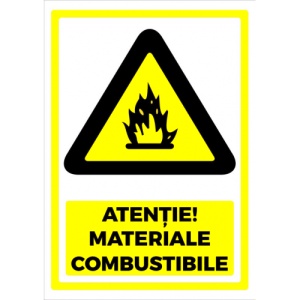 Indicator Semn pentru material combustibil, Sticker autocolant