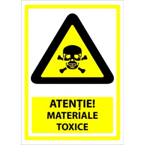 Indicator Semn pentru materiale toxice, Sticker autocolant
