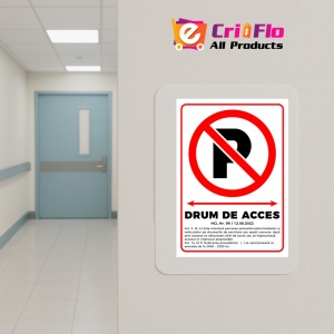 Indicator Semn pentru parcare interzisa drum de acces, Sticker autocolant - Img 5