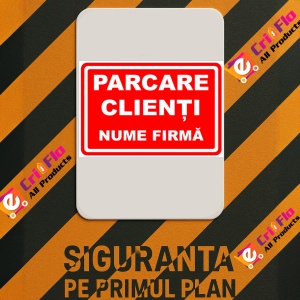 Indicator Semn pentru parcarea clienti cu nume firme personalizat, Sticker autocolant - Img 3