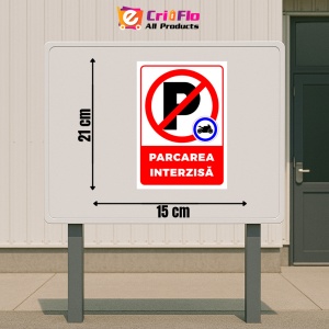 Indicator Semn pentru parcarea interzisa cu exceptia motocicletelor, Sticker autocolant - Img 2