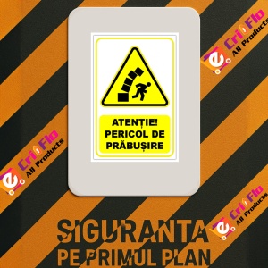 Indicator Semn pentru pericol de prabusire, Sticker autocolant - Img 3