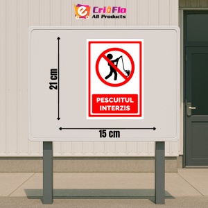 Indicator Semn pentru pescuitul interzis, Sticker autocolant - Img 2