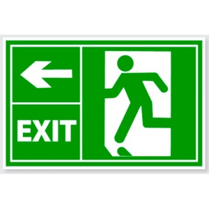 Indicator Semn pentru prim ajutor exit stanga, Sticker autocolant