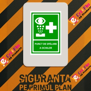 Indicator Semn pentru punct de spalare a ochilor, Sticker autocolant - Img 3