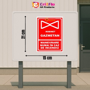 Indicator Semn pentru robinet gaz metan, Sticker autocolant - Img 2