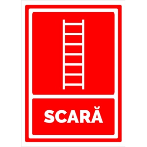 Indicator Semn pentru scara, Sticker autocolant