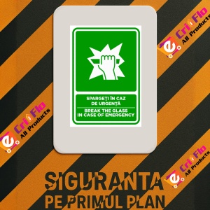 Indicator Semn pentru spargeti in caz de urgenta, Sticker autocolant - Img 3