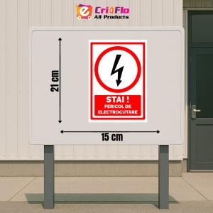 Indicator Semn pentru stai pericol de electrocutare, Sticker autocolant - Img 2