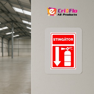 Indicator Semn pentru stingator in jos, Sticker autocolant - Img 4