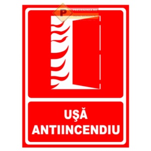 Indicator Semn pentru usa antiincendiu, Sticker autocolant