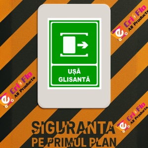 Indicator Semn pentru usa glisanta spre dreapta, Sticker autocolant - Img 3