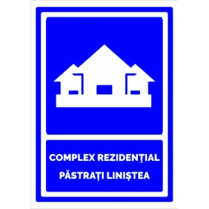 Indicator Semn pentru zona de complex rezidential, Sticker autocolant